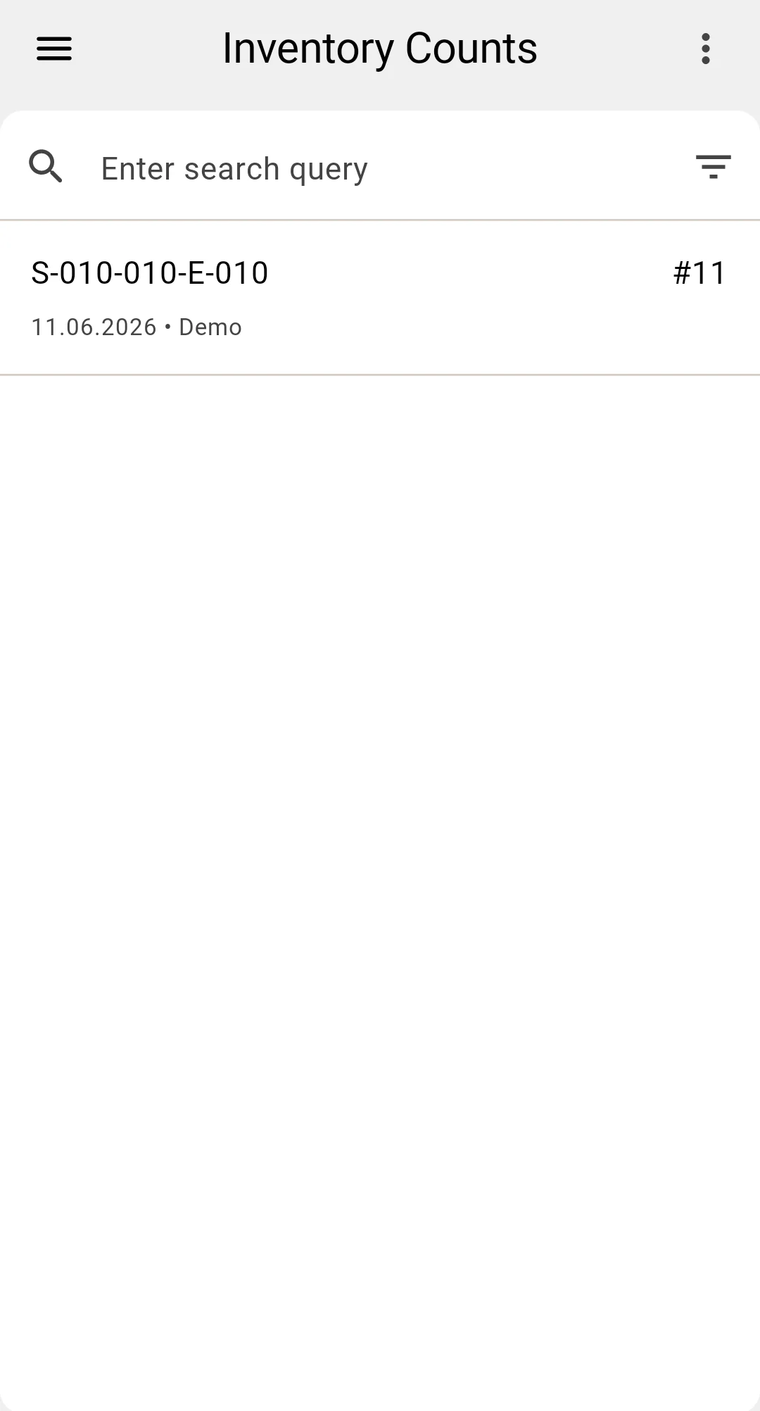 Counting-task list on the PDT — one assigned count